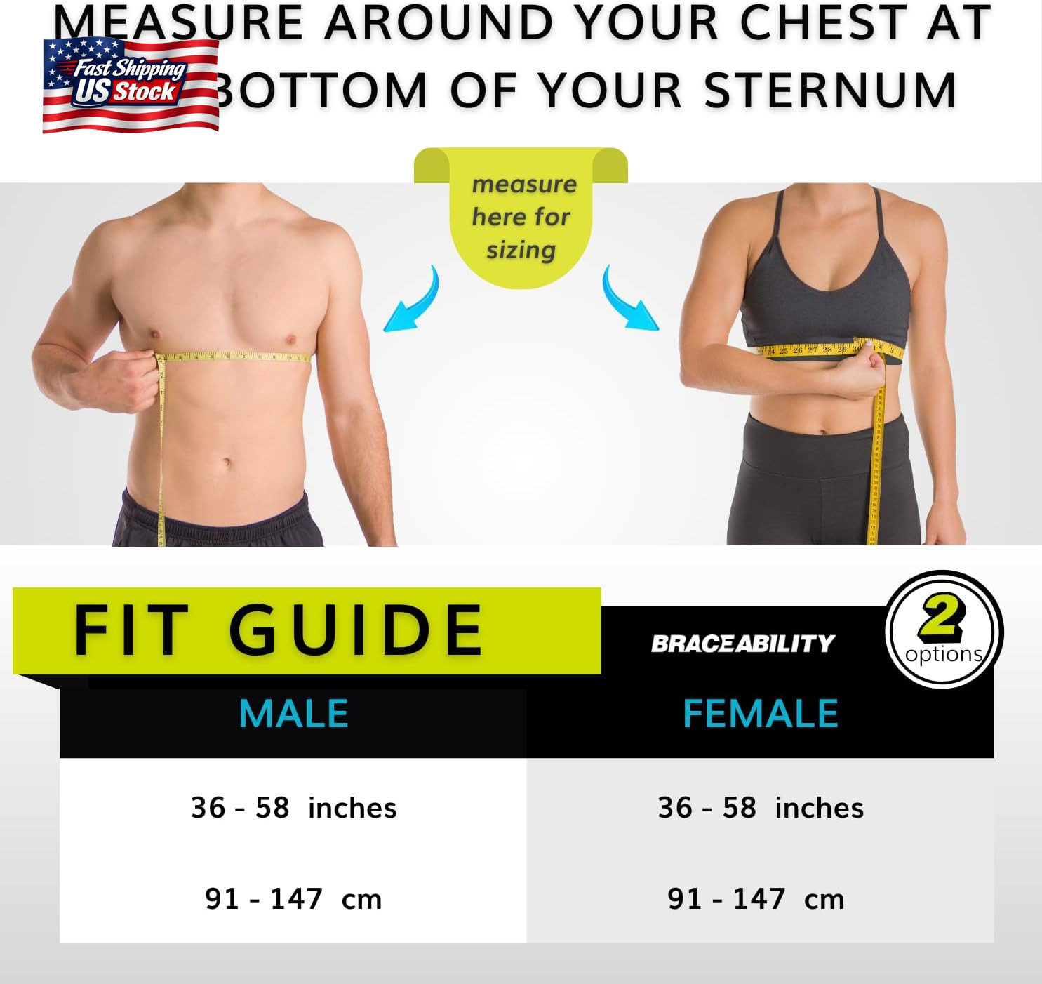 Braceability Rib Injury Binder Belt – Universal Brace for Men, Broken, Fractured