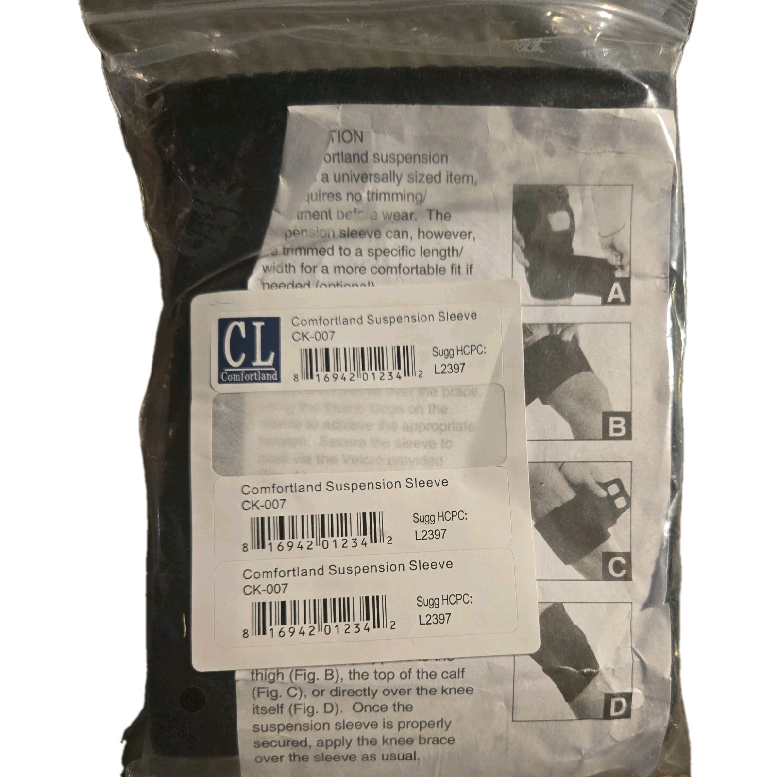 Comfortland Suspension Sleeve Part # CK007 SEE FULL DESCRIPTION BRACE HEALTHCARE