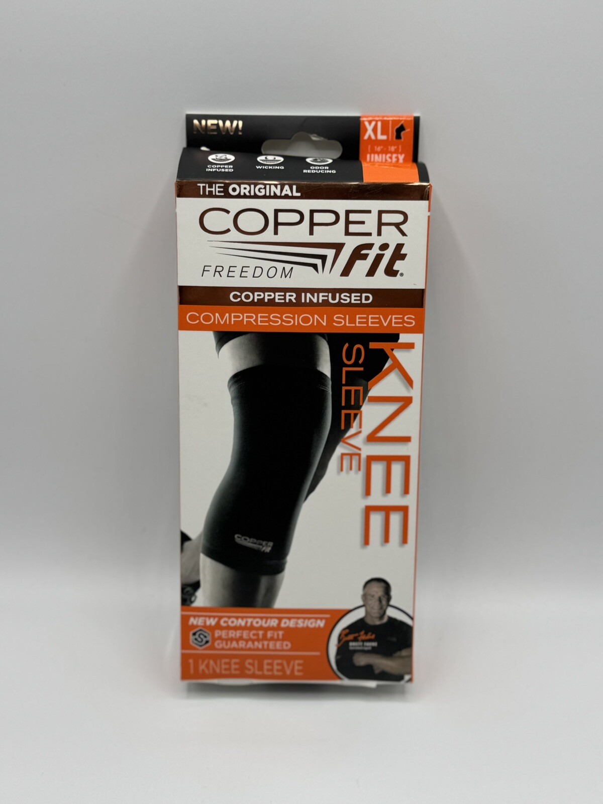 Copper Fit Original-Freedom-Compression Infused Knee Sleeve XL Unisex: 16”-18”