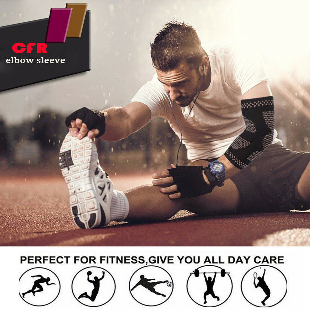 Copper Tennis Elbow Pad Brace Support Compression Sleeve for Arthritis Arm Pain