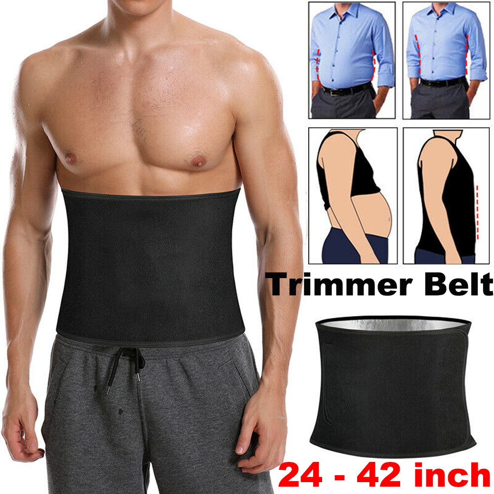 Women Men Waist Trimmer Belt Fat Burning Weight Loss Sweat Slim Wrap 24″-42″