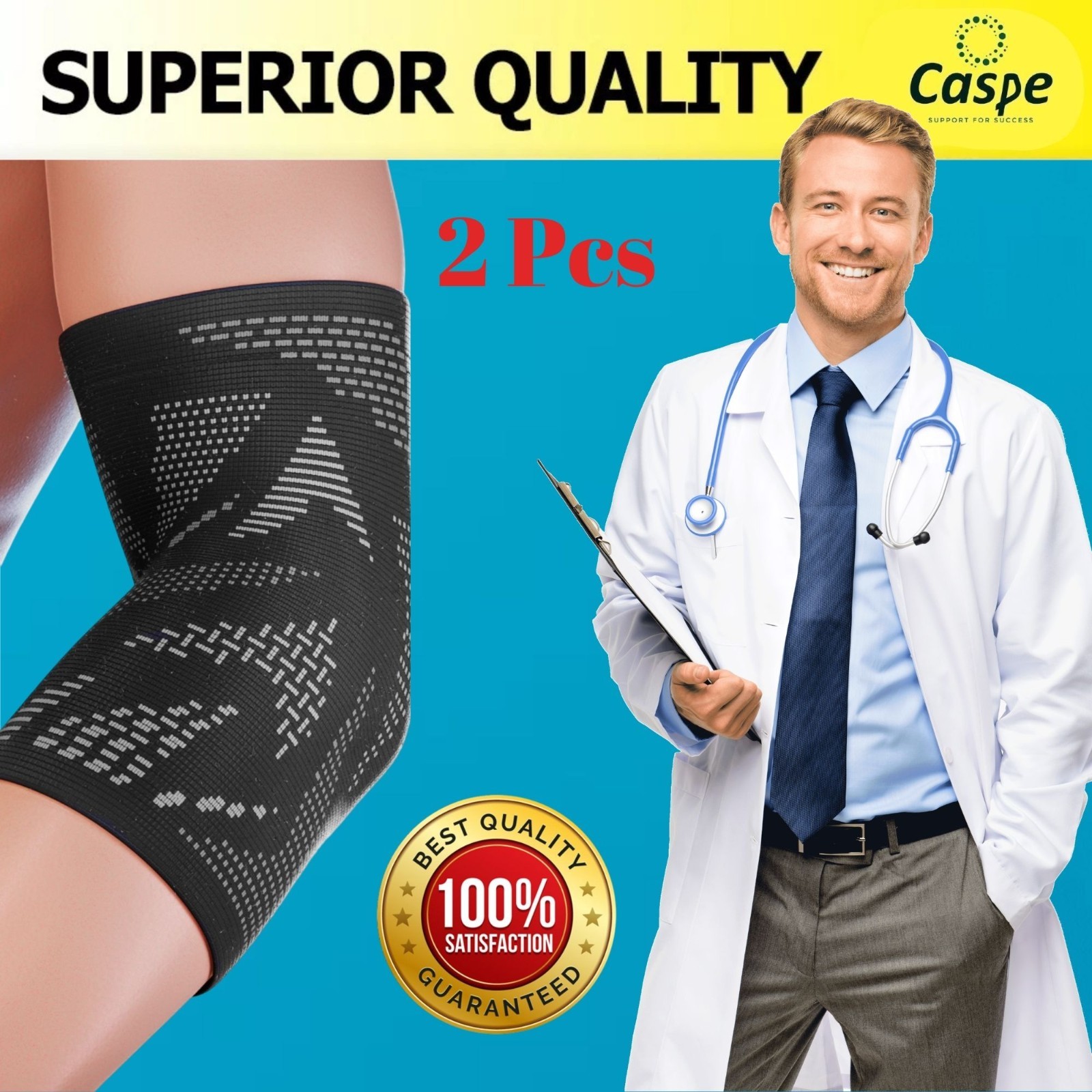 2 Pcs Elbow Brace Compression Support Sleeve Fit Arthritis Tendonitis Joint Pain
