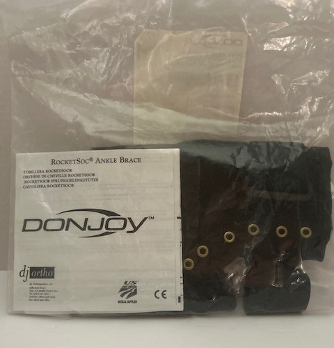 DONJOY RocketSoc LaceUp Ankle Support Brace LEFT Size S, Black NEW