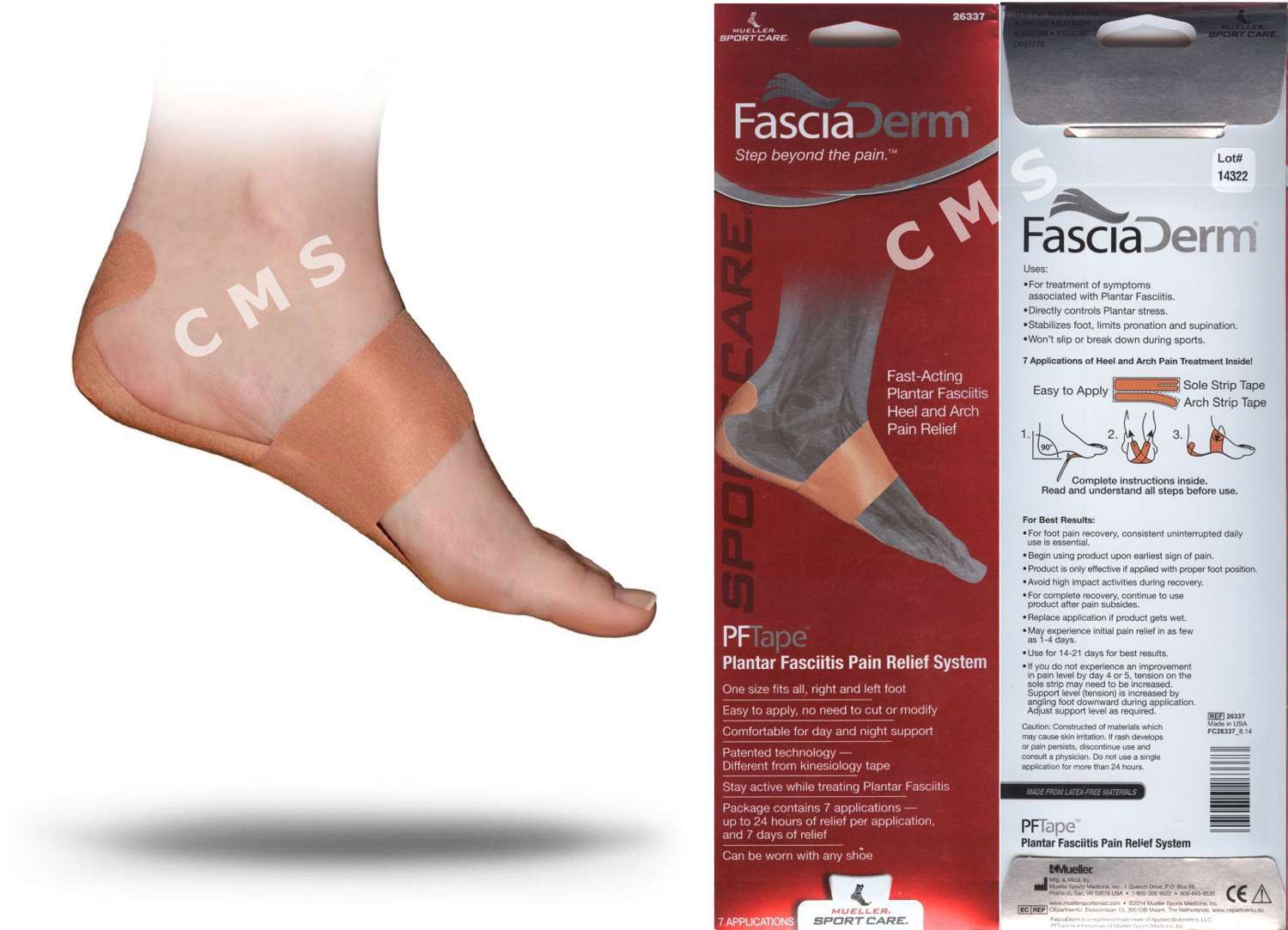 MUELLER FasciaDerm PF Tape Plantar Fasciitis Pain Relief System That Works USA