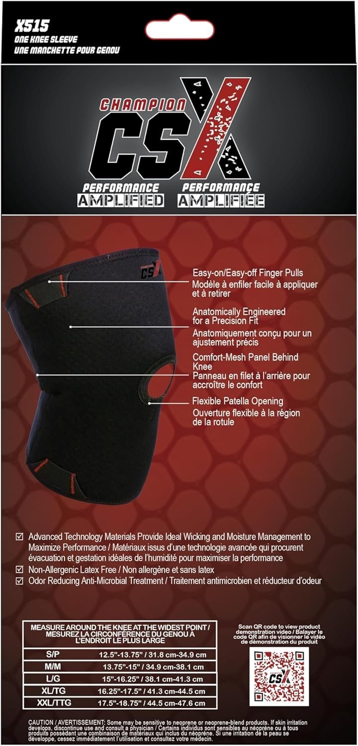 CHAMPION CSX X515 PATELLA SUPPORT KNEE SLEEVE COMPRESSION MEN / WOMEN UNISEX