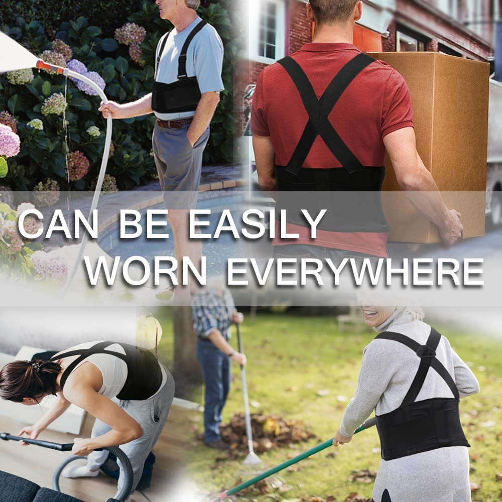 Back Waist Support Heavy Duty Lift Lumbar Lower Belt Brace Suspenders Industrial