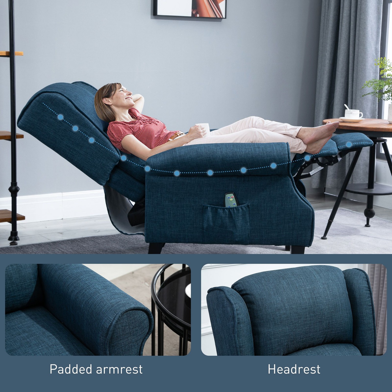Massage Sofa Chair with Heat, Massage Recliner Chair with Remote Controller