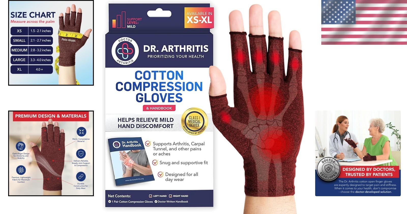 Breathable Compression Gloves for Hands – Ideal for Arthritis & Carpal Tunnel