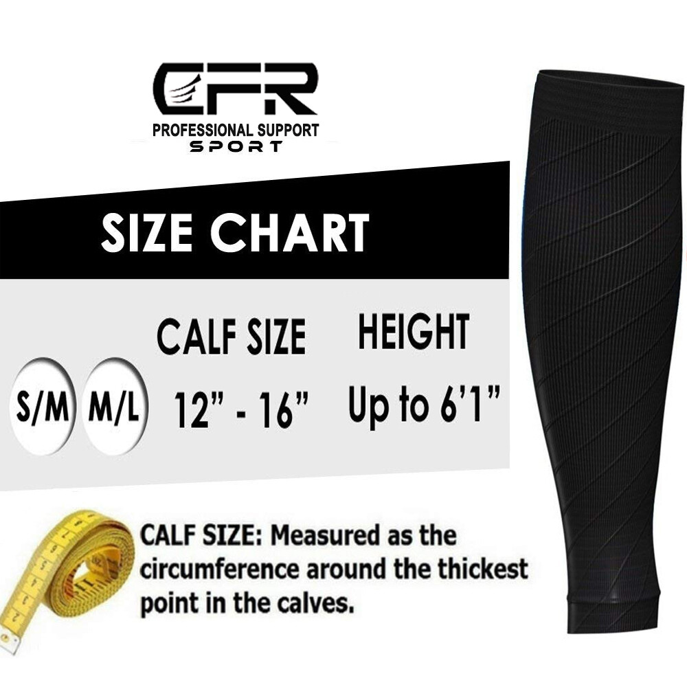 Pair Compression Socks Calf Sleeve Leg Support Brace 15-20mmHg Men Women Running