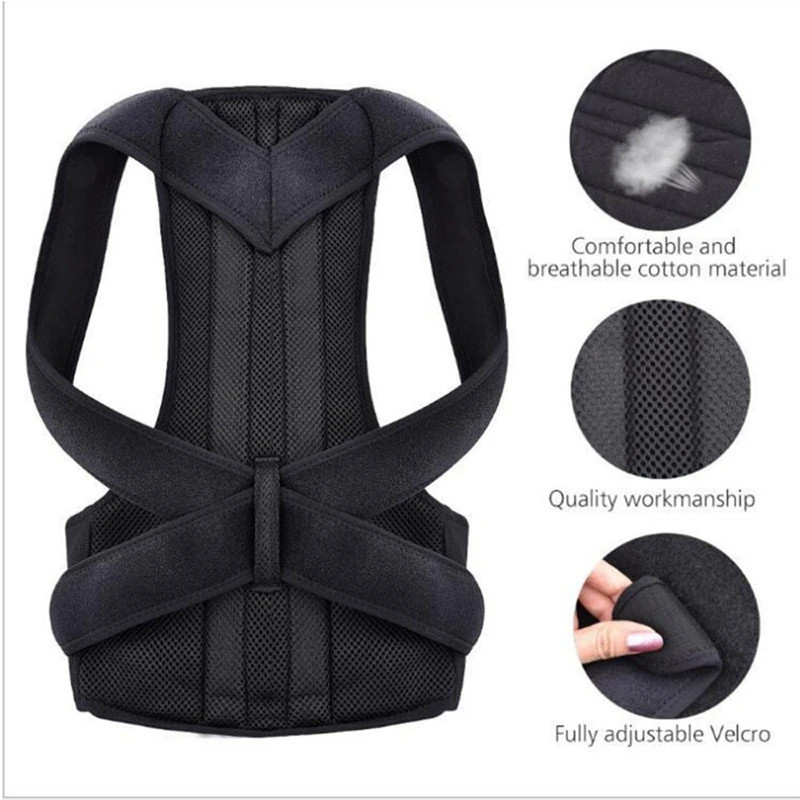 Back Brace Posture Corrector for Women & Men, Adjustable Back Lumbar Support–