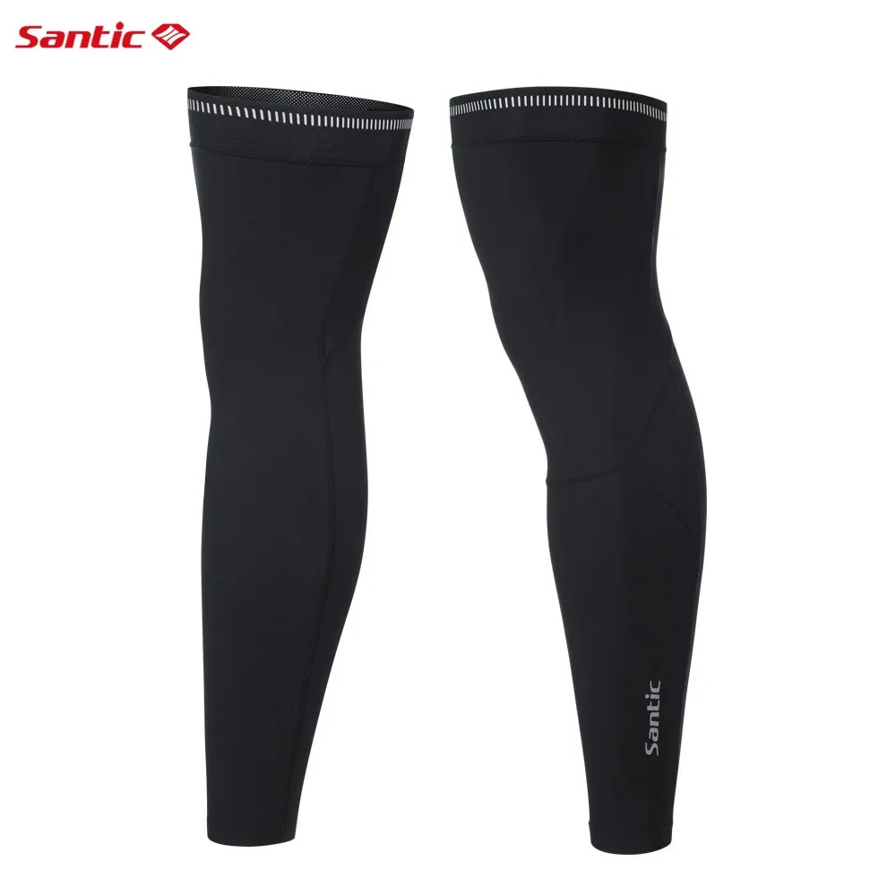 Santic Cycling Legwarmers Winter Protection Mountain Bikes Compression Plush Win