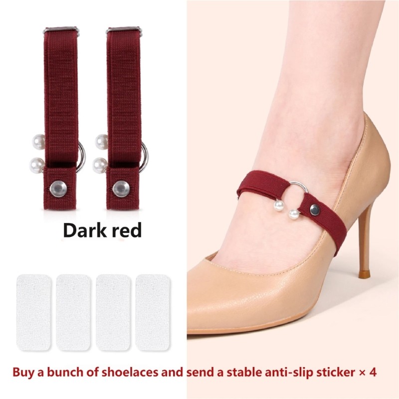 2Pcs Elastic Shoe Laces U Shaped Elastic Band High Heel Shoe Retainers Straps