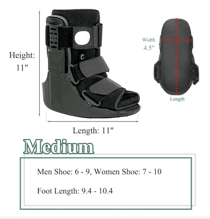 Jewlri Air Walking Boot Fracture Boot Short Walker Protection Fits Left or Right