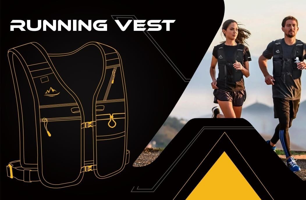 Chaleco para correr con botella blanda de 2L para mujeres y hombres