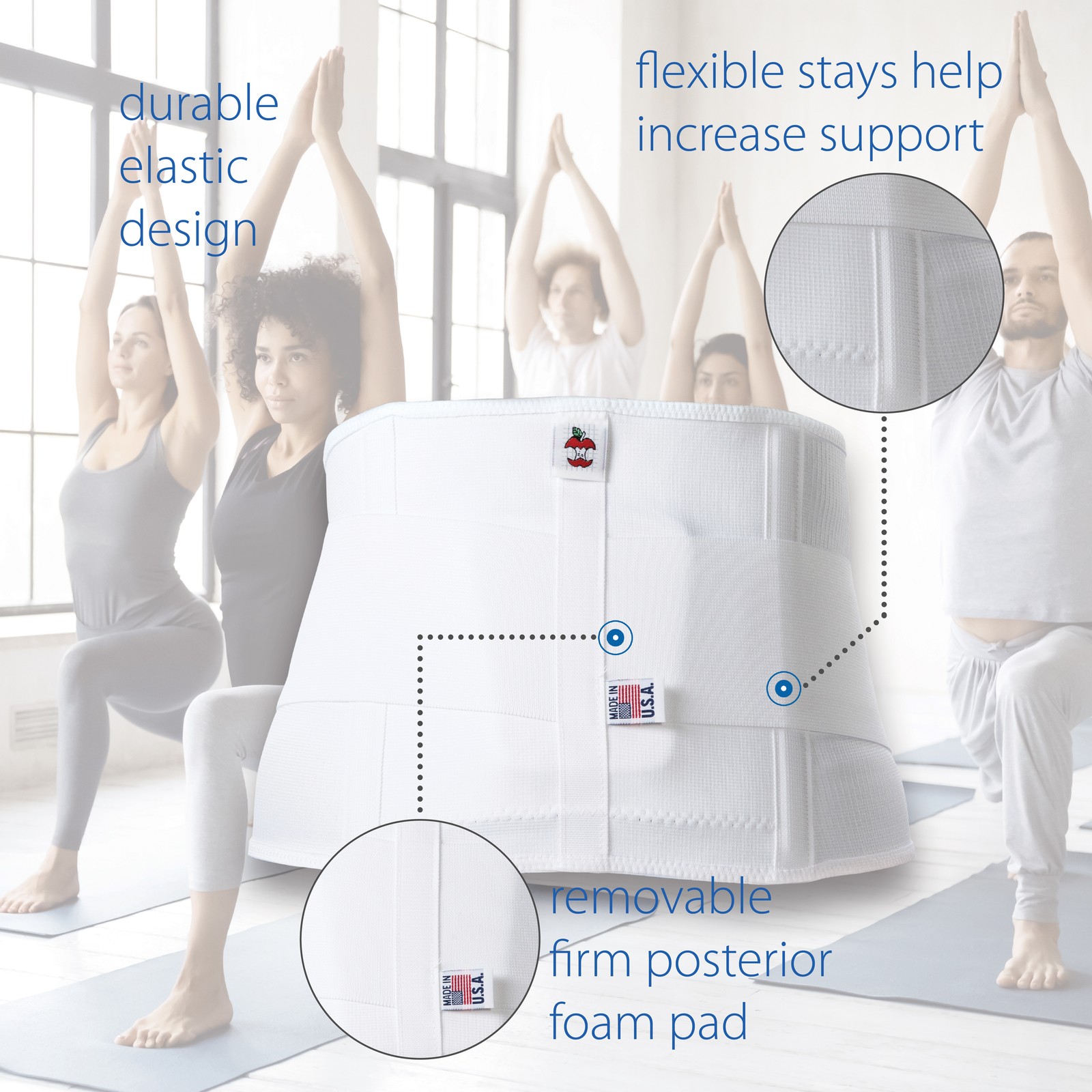 Core Products Triple Pull Elastic Lumbosacral Belt W/ Pad Compression Support