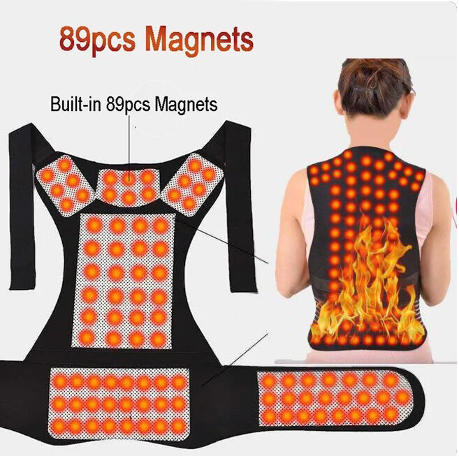 Adjustable Posture Corrector Low Back Support Shoulder Brace Belt Heated Vest