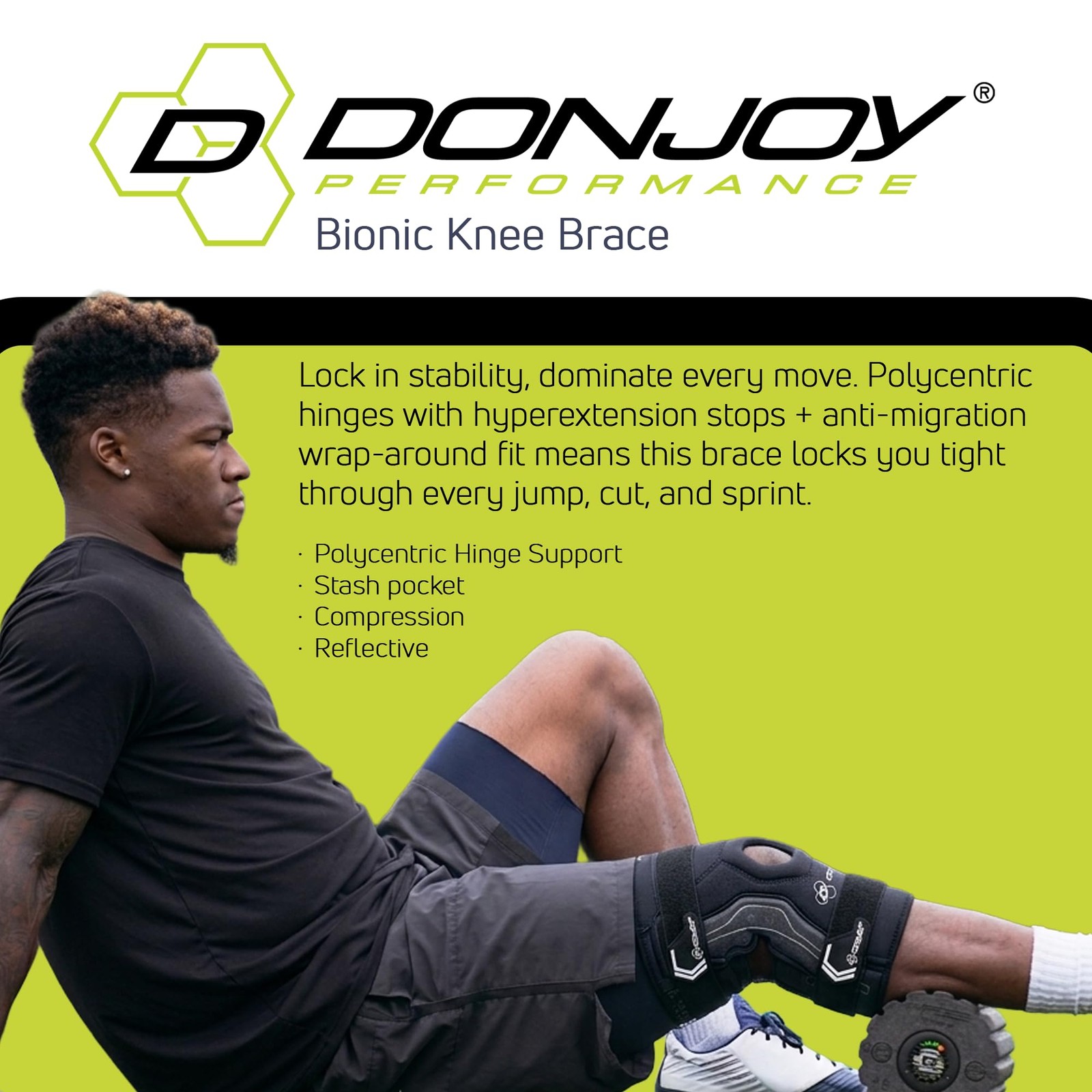 Bionic Knee Support Brace: Black, Large