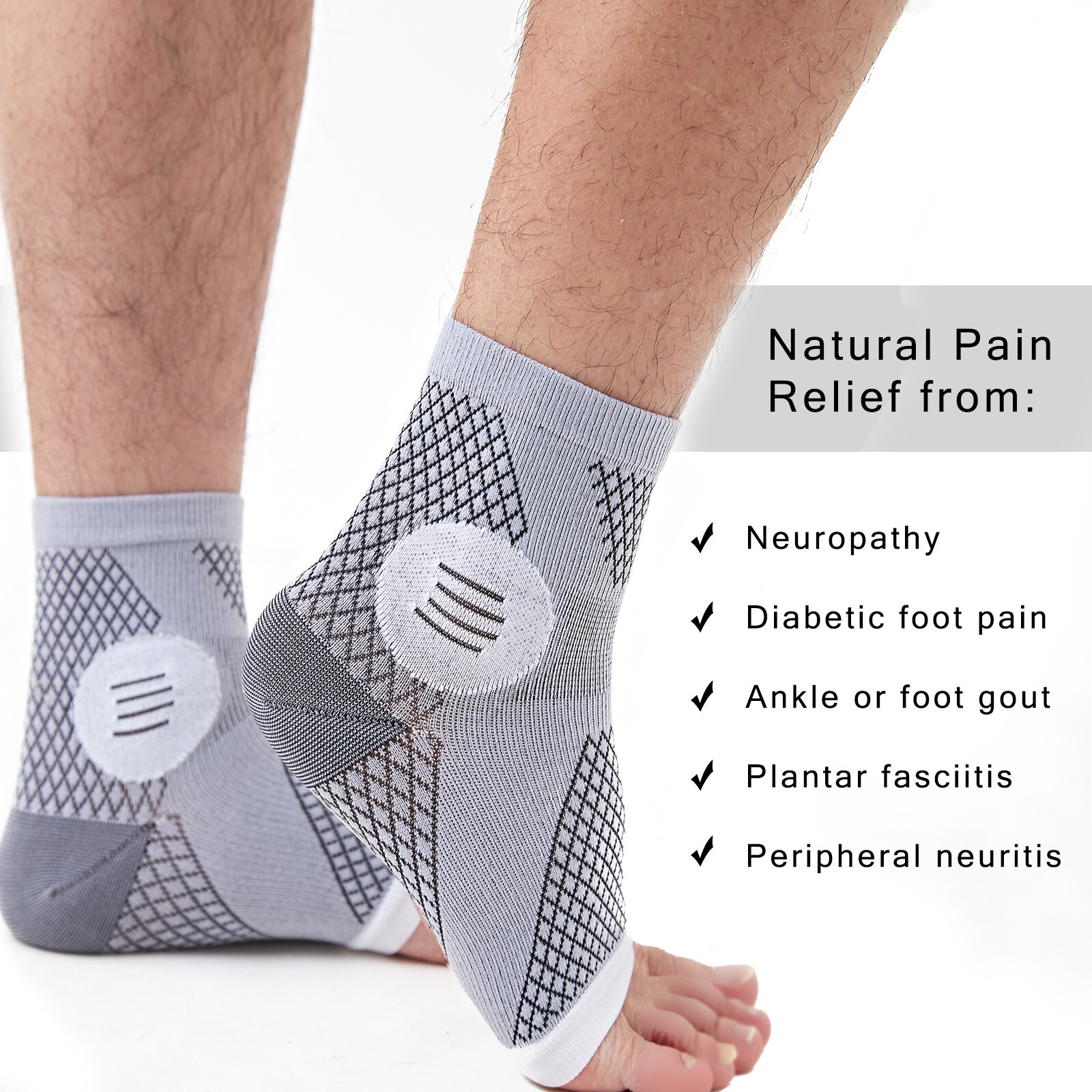 Neuropathy Socks NanoSocks Compression Toeless Support