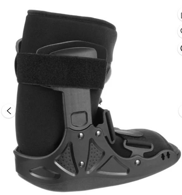 McKesson Black Air Walker Boot LARGE Hook and Loop for Either Foot 155-79-95525