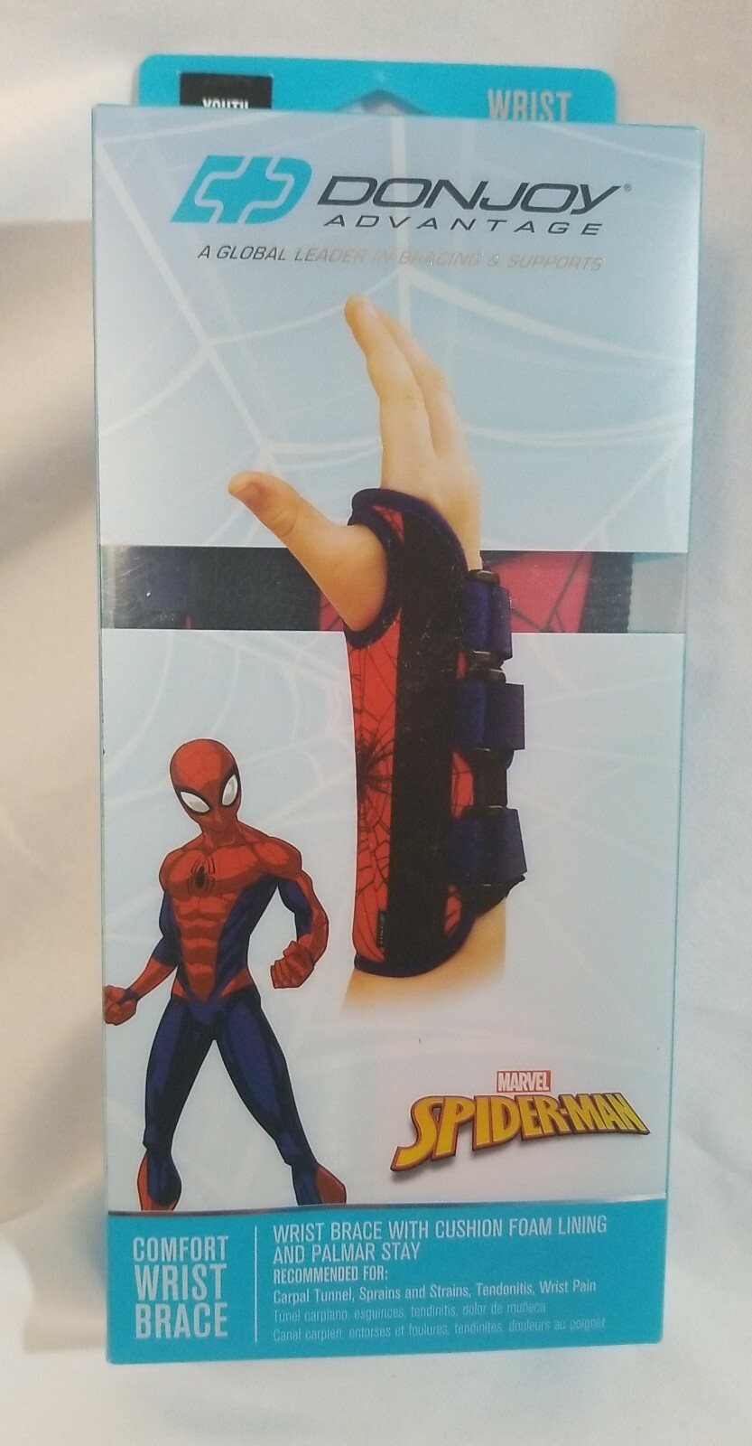 Marvel DONJOY Kids Spider-Man ADVANTAGE COMFORT WRIST BRACE – Left NEW