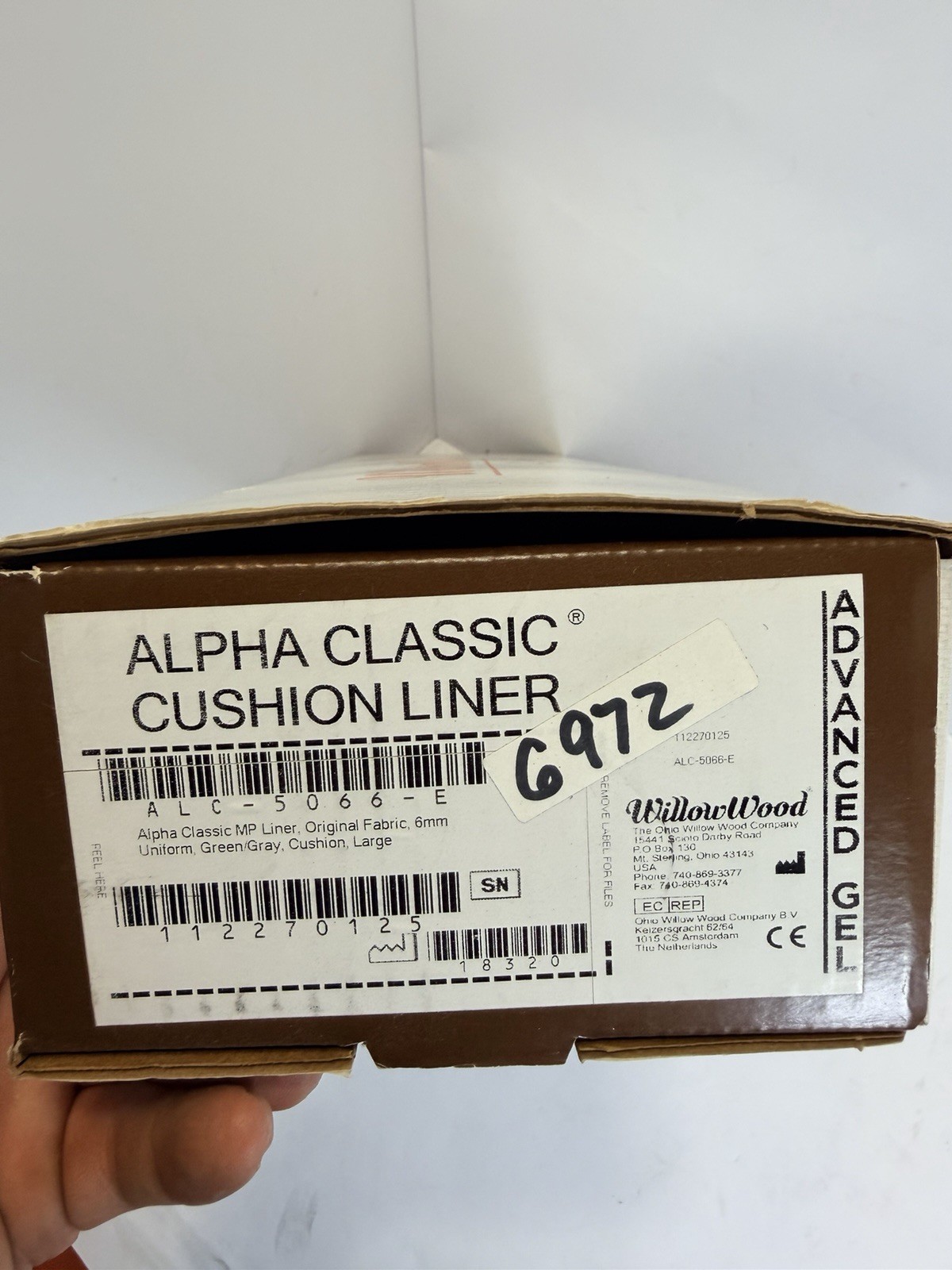 WILLOWWOOD ALPHA CLASSIC CUSHION LINER 6MM GREEN/GRAY SIZE LARGE “”BRAND NEW””