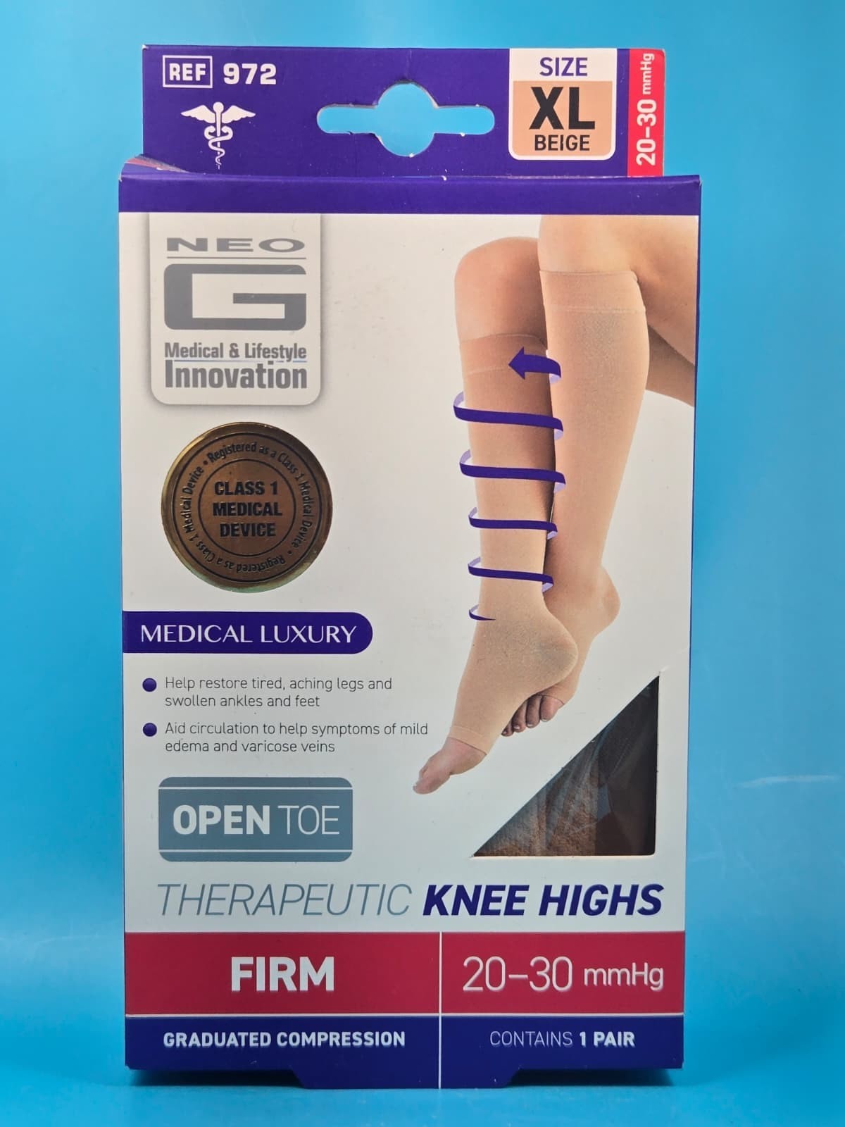 Neo G Knee High Therapeutic Compression Socks Firm 20-30mmHg Size XL