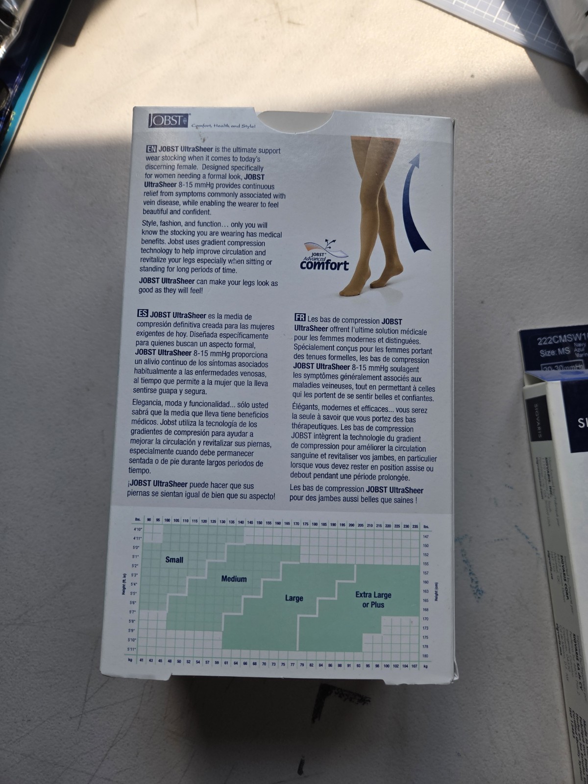Womens Compression Thigh Stockings 8-15 mmhg Supports Jobst UltraSheer XL BLK