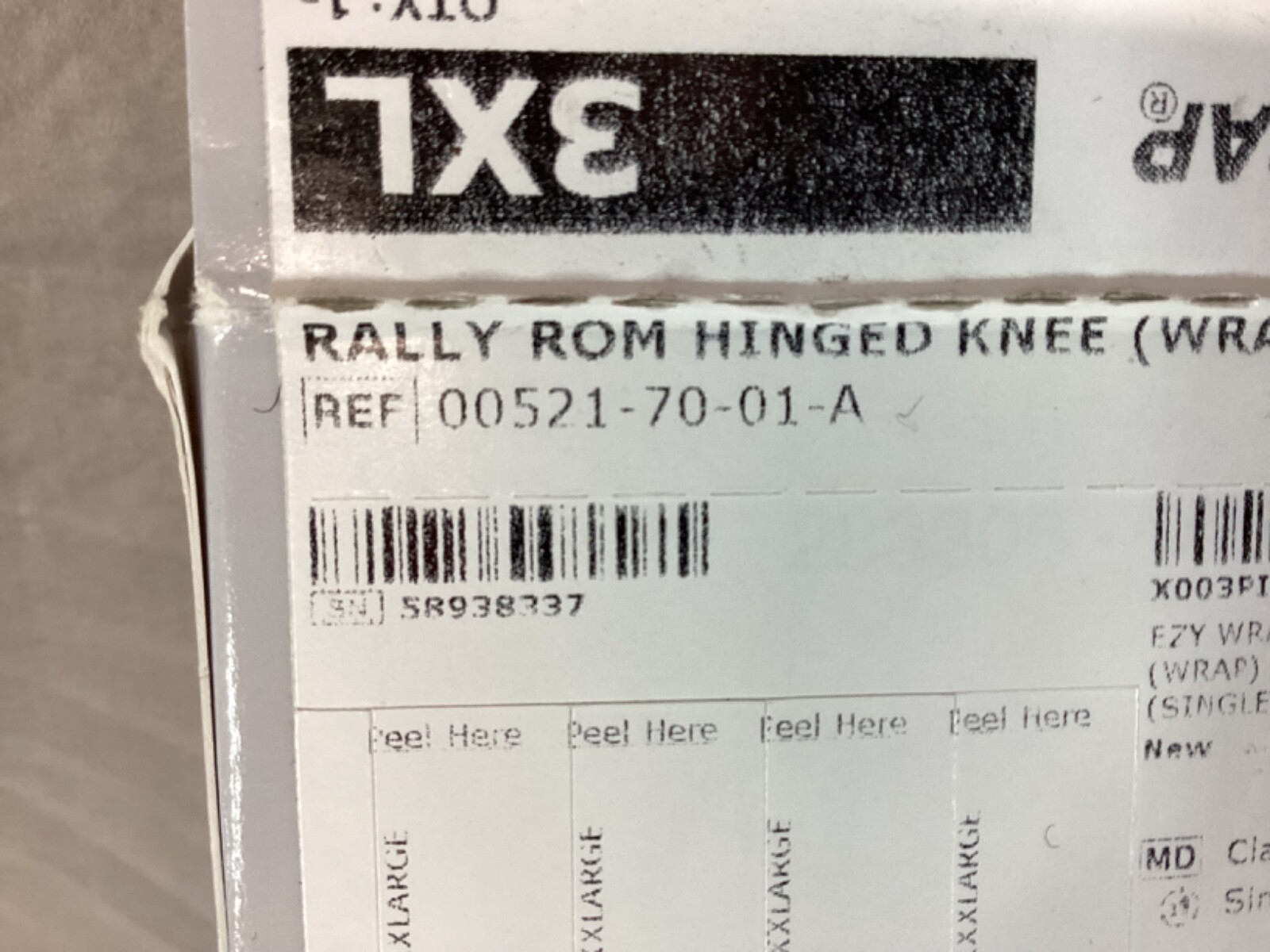 Rally ROM Knee Brace Adjustable Post Surgical Support Removable Hinges XXXL 3XL