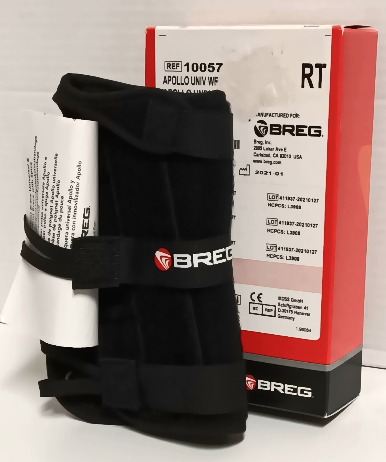 Breg Apollo Universal Black Wrist Brace Right Hand 10067 NOS Open Box Germany