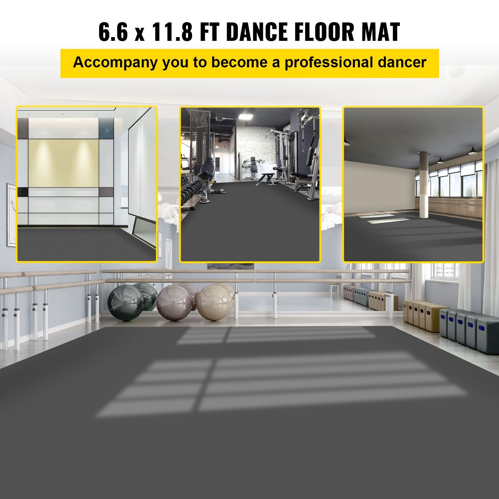 Dance Floor, 6.6×11.8ft Dance Floor Roll, 0.06in Thick PVC Vinyl Dance Floor