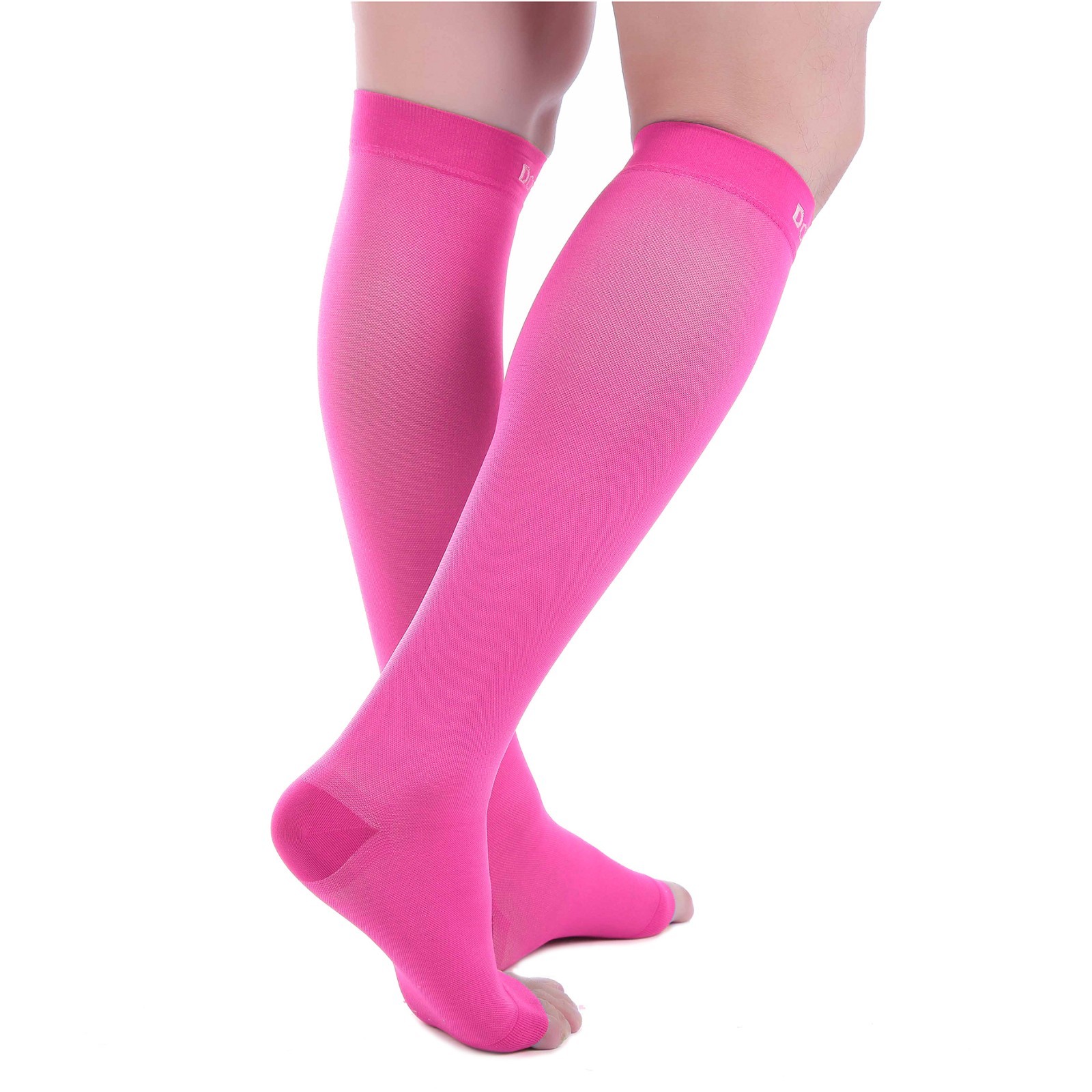 Open Toe Socks Doc Miller Compression 20-30 mmHg Recovery Varicose Veins PINK