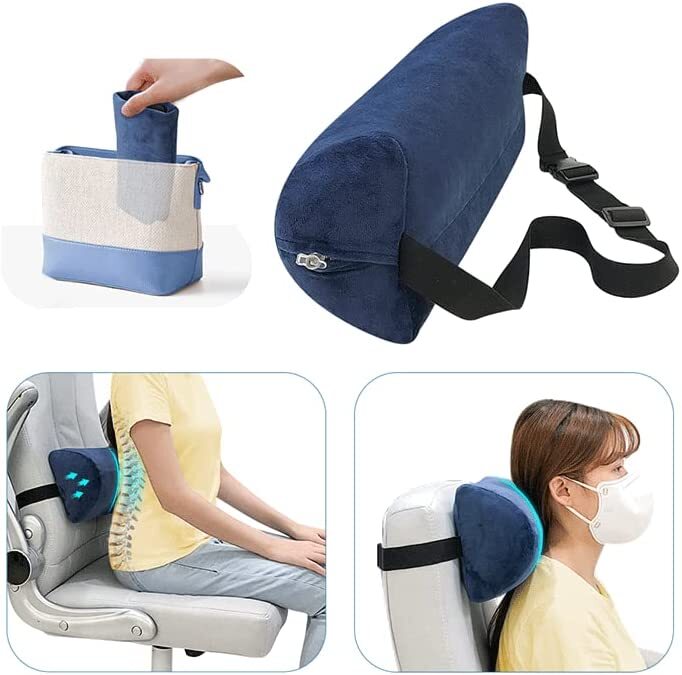 Lumbar Roll Support Pillow for Office Chair Car Inflatable Travel Pillows Lower