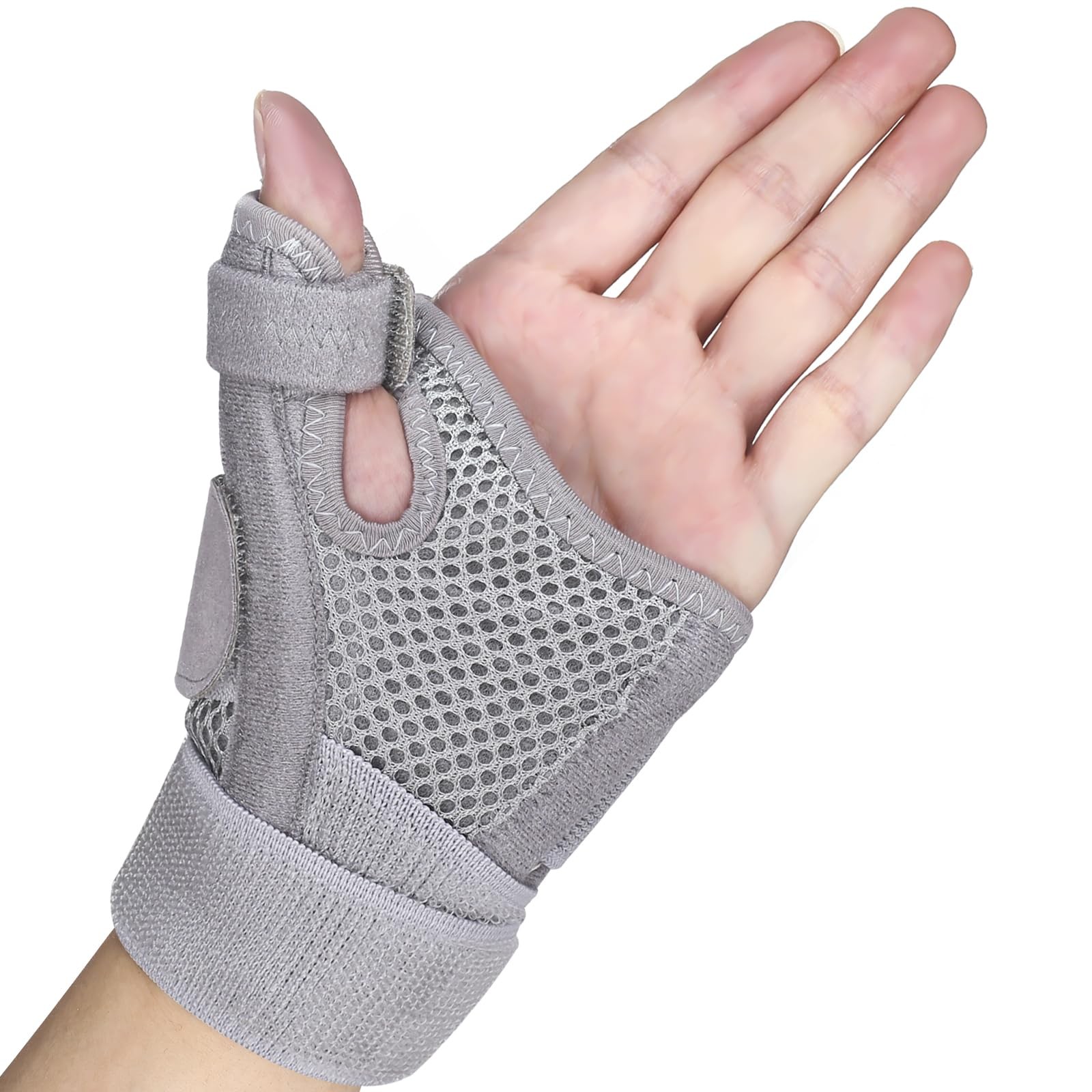 Yasdyri Thumb Support for Left or Right Hand Adjustable Splint Gray