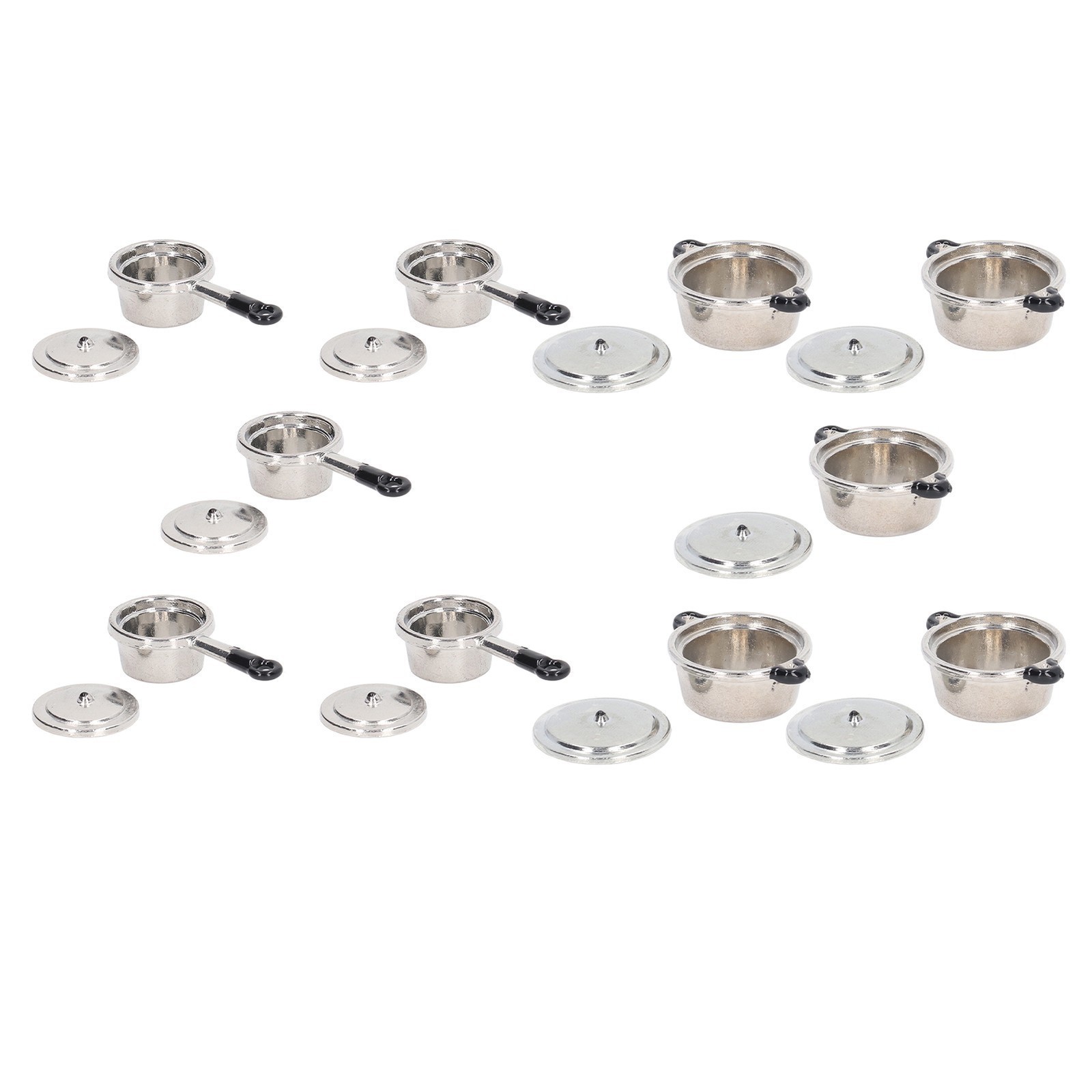 5Set Mini Soup Pot Model Simulated Cooking Toys Kitchen Tableware for 1:12 Doll