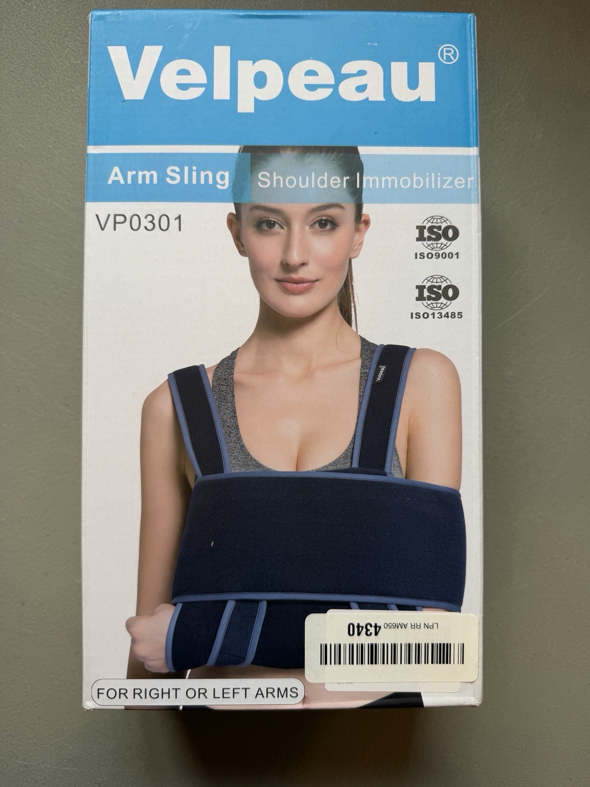 Velpeau Arm Sling Shoulder Immobilizer VP0301 Size Medium Black NEW