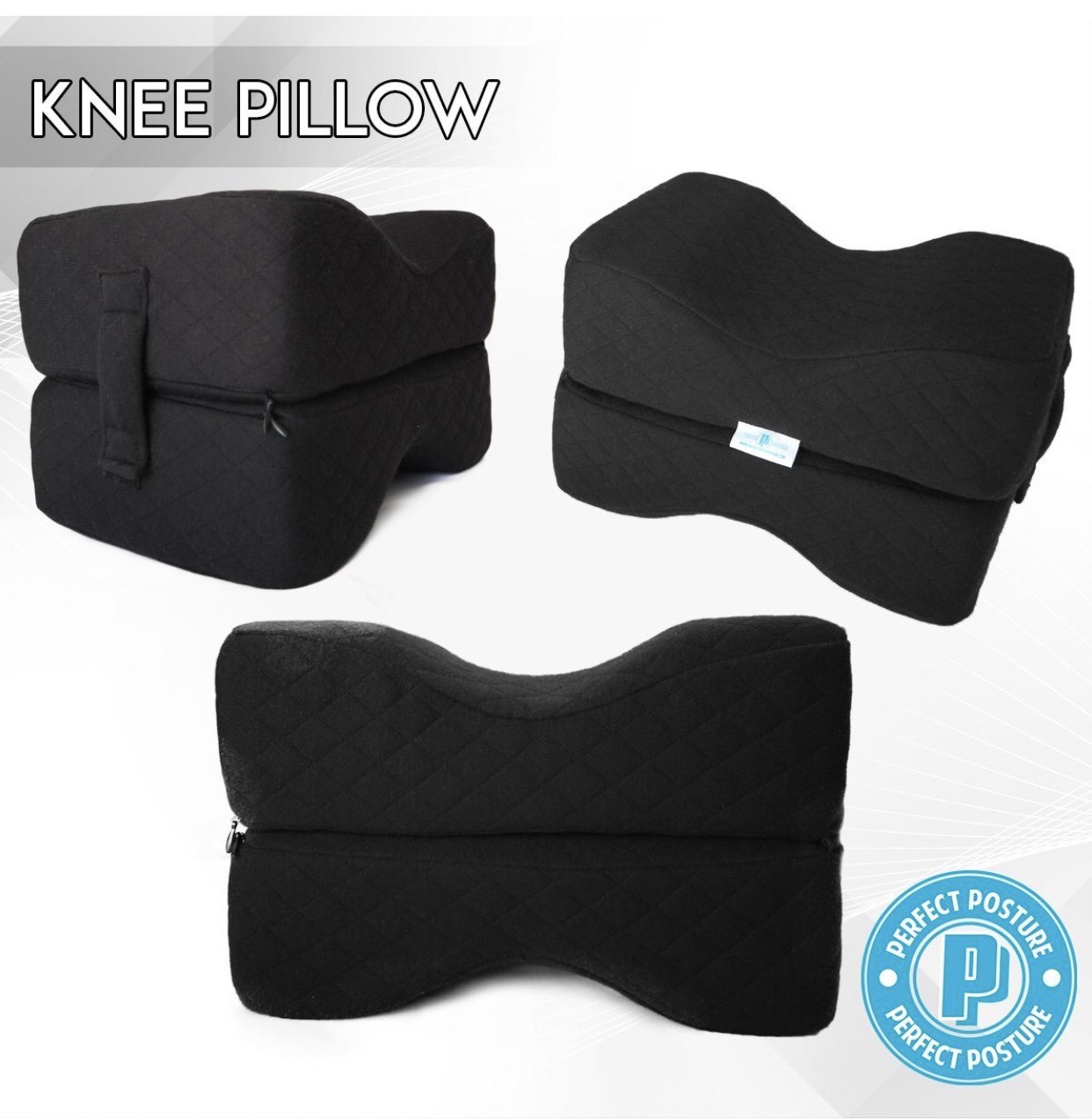 Memory Foam Knee Pillow For Sciatica & Back Pain Leg Hip Night Sleep Cushion