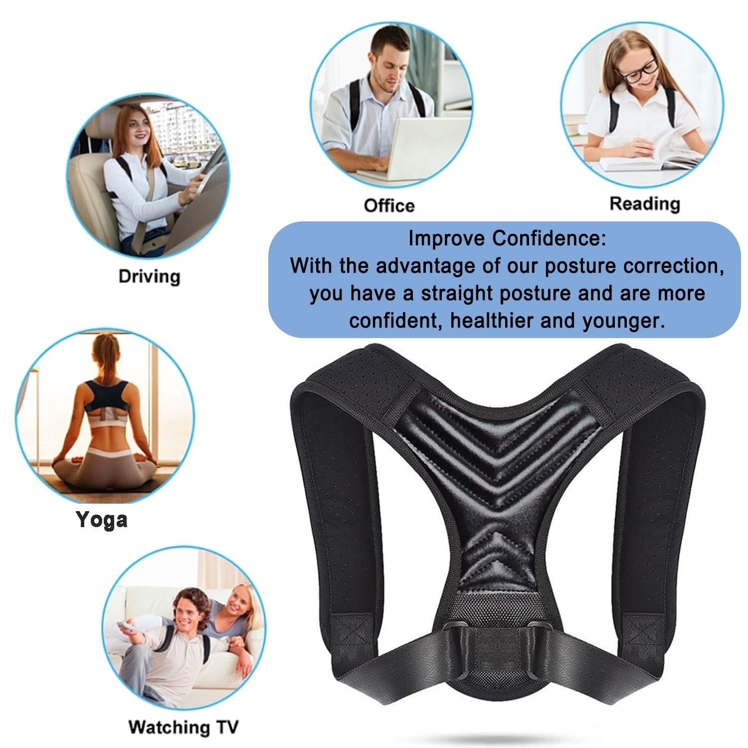Back Brace Posture Corrector Women Men Shoulder Straightener Adjustable Support