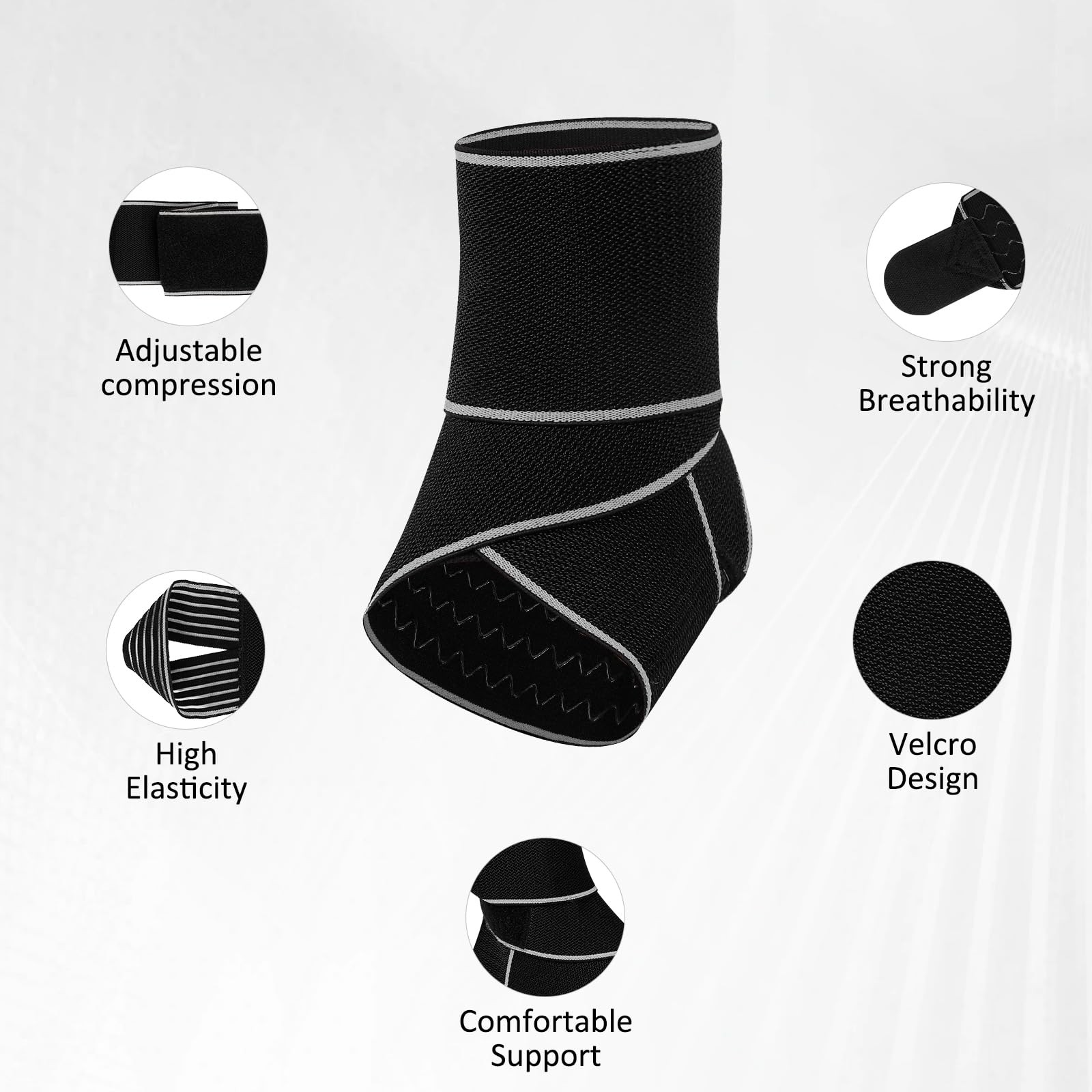 Gray Ankle Brace for Sprained Ankle Support Women Men