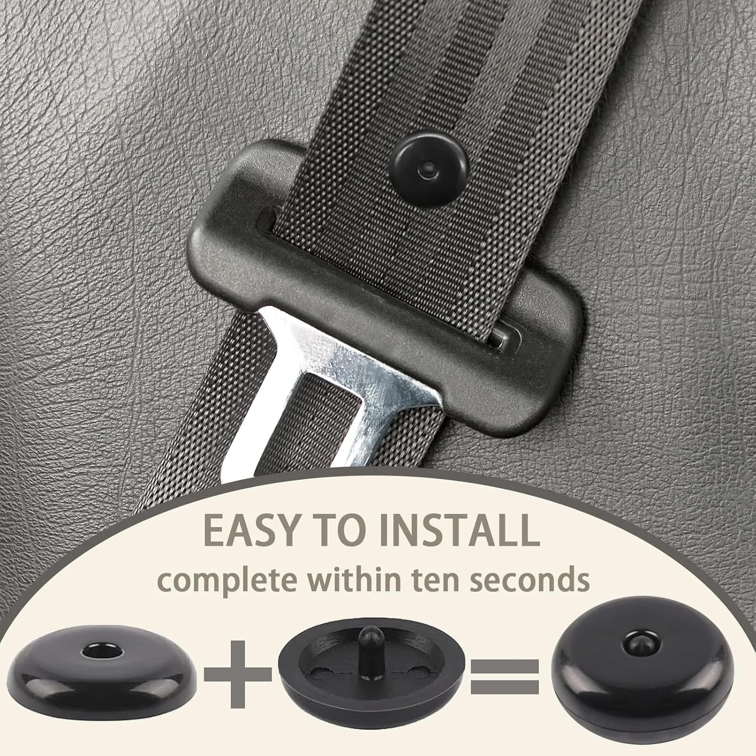 5 Sets Universal Seatbelt Stopper Kit, Snap-on Seat Belt Button Stopper Plastic