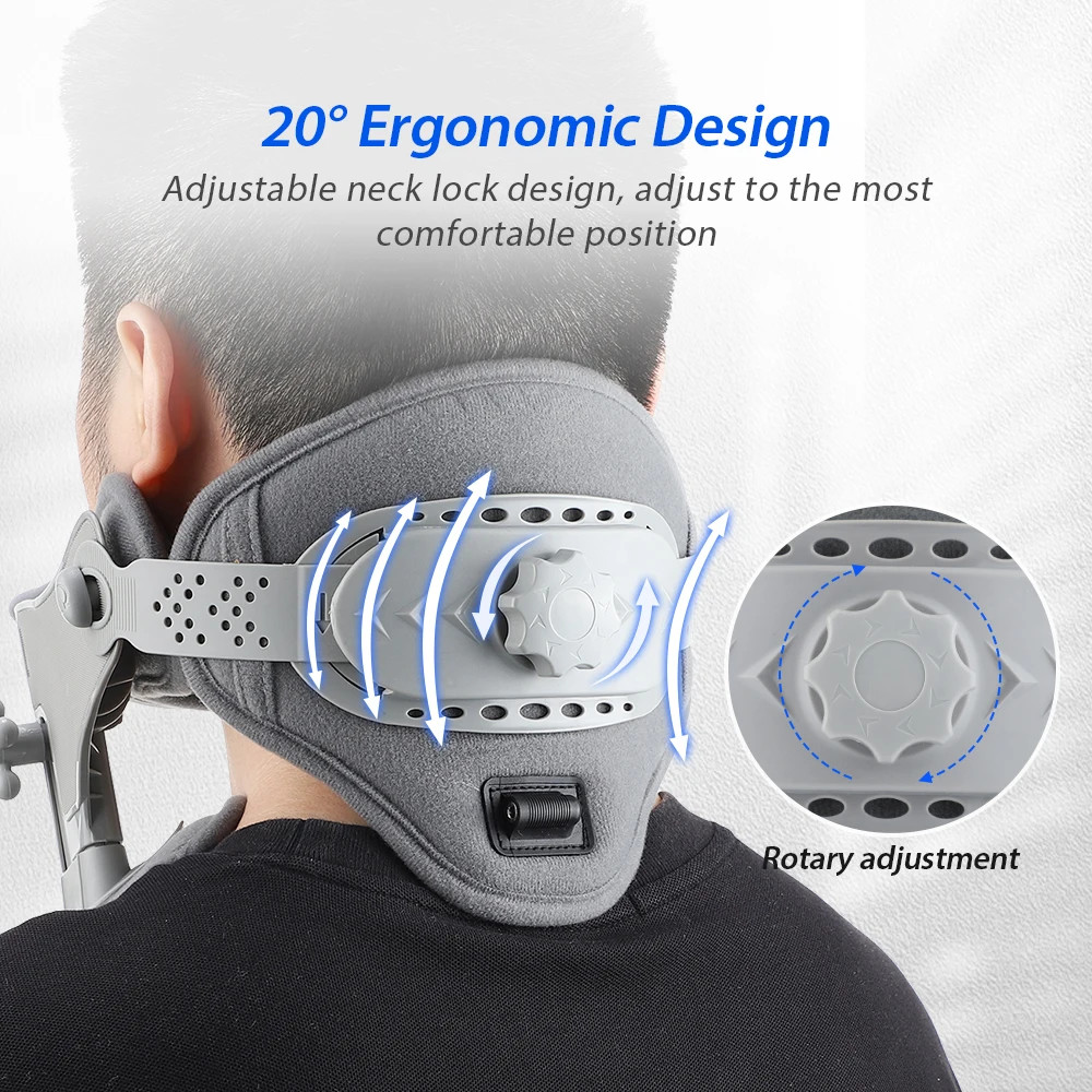 3 In 1 Neck Cervical Traction Electric Heating Spine Stretcher Support Collar