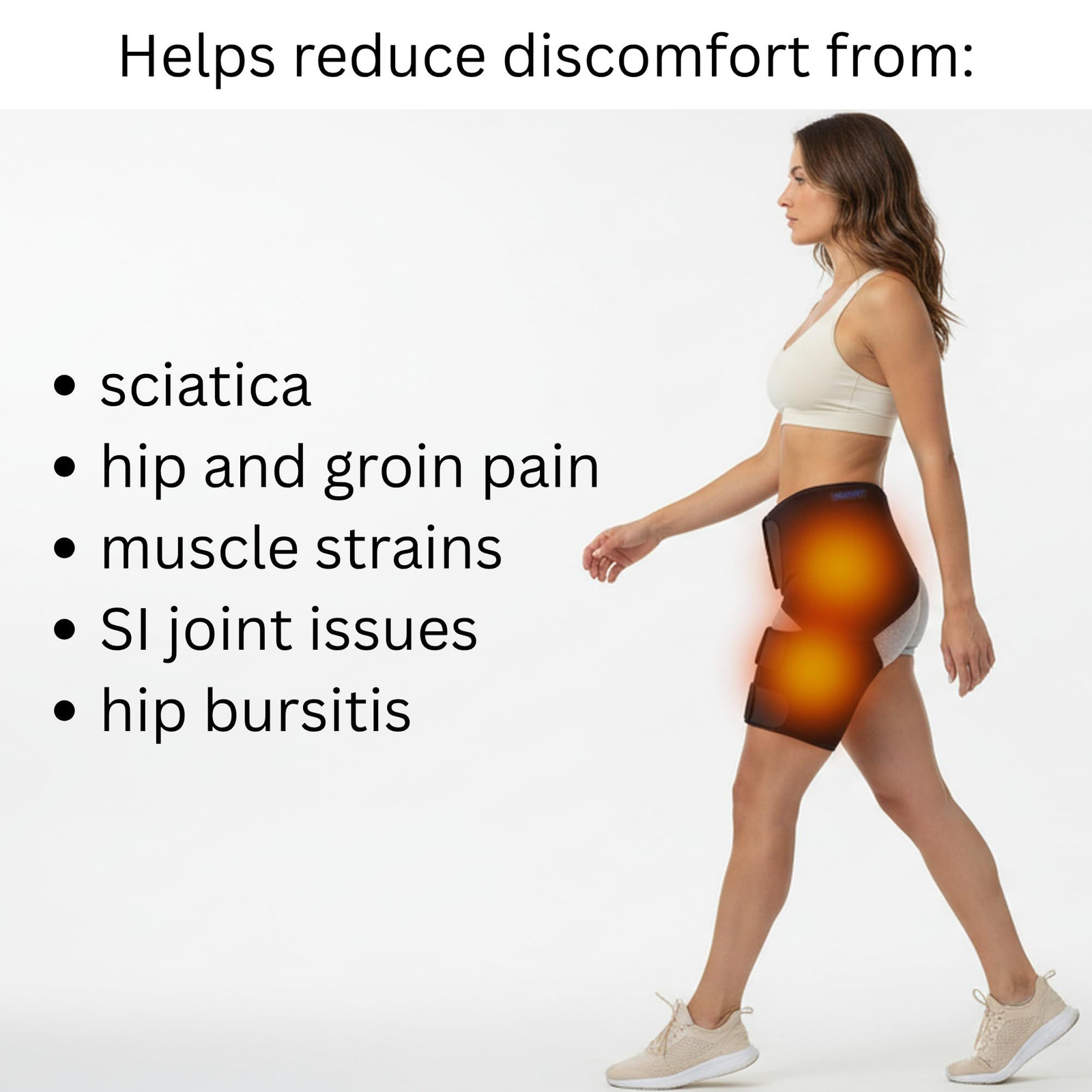 Hip Brace for Women, Men – Sciatica – Groin Pull One Size, Black