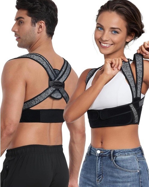 Posture Corrector for Women Men,BI-Straps Back Straightener – Bamboo Fiber XL