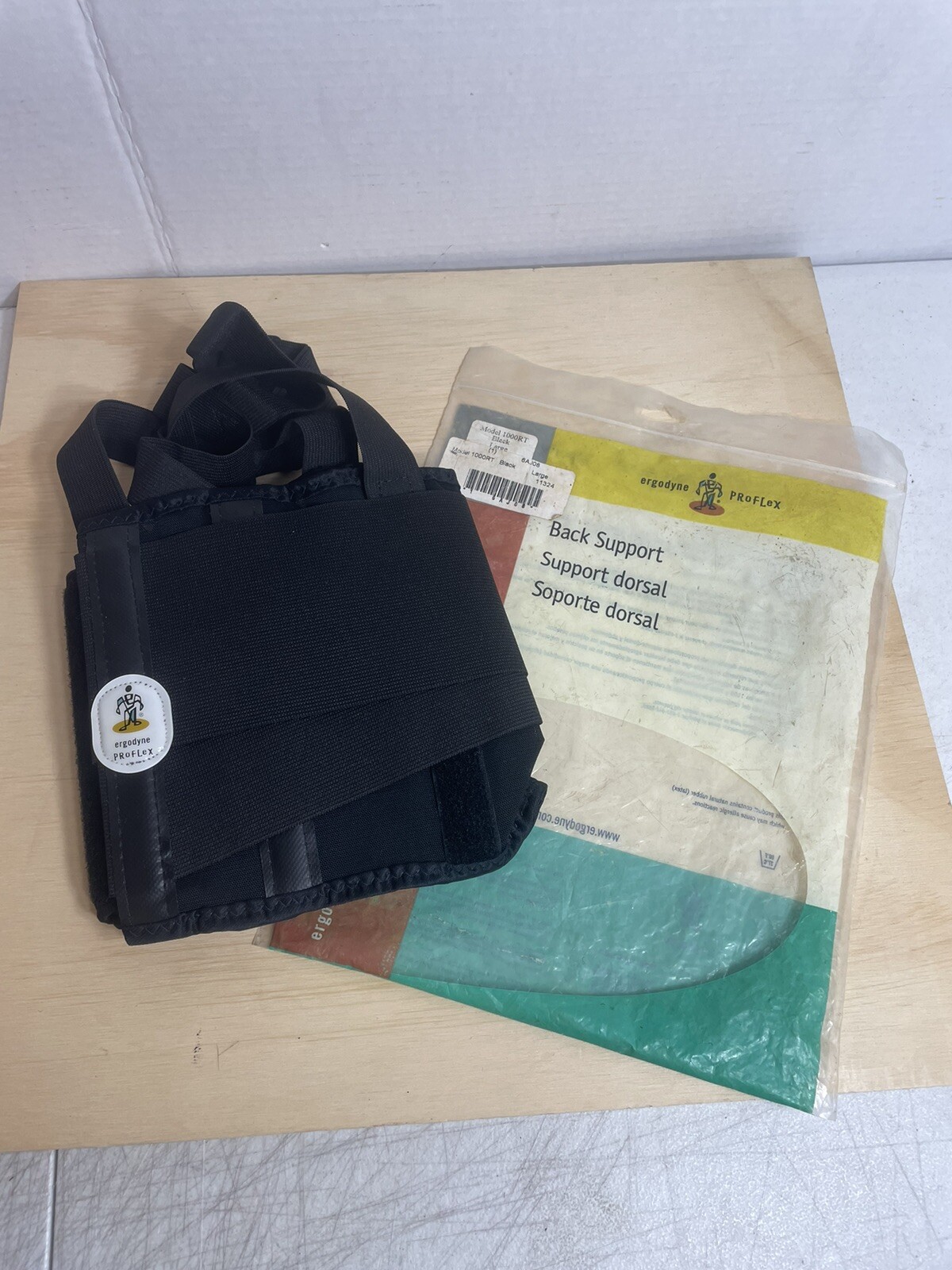 Ergodyne Pro Flex Black Back Support Size Large 1000RT New Old Stock 1999