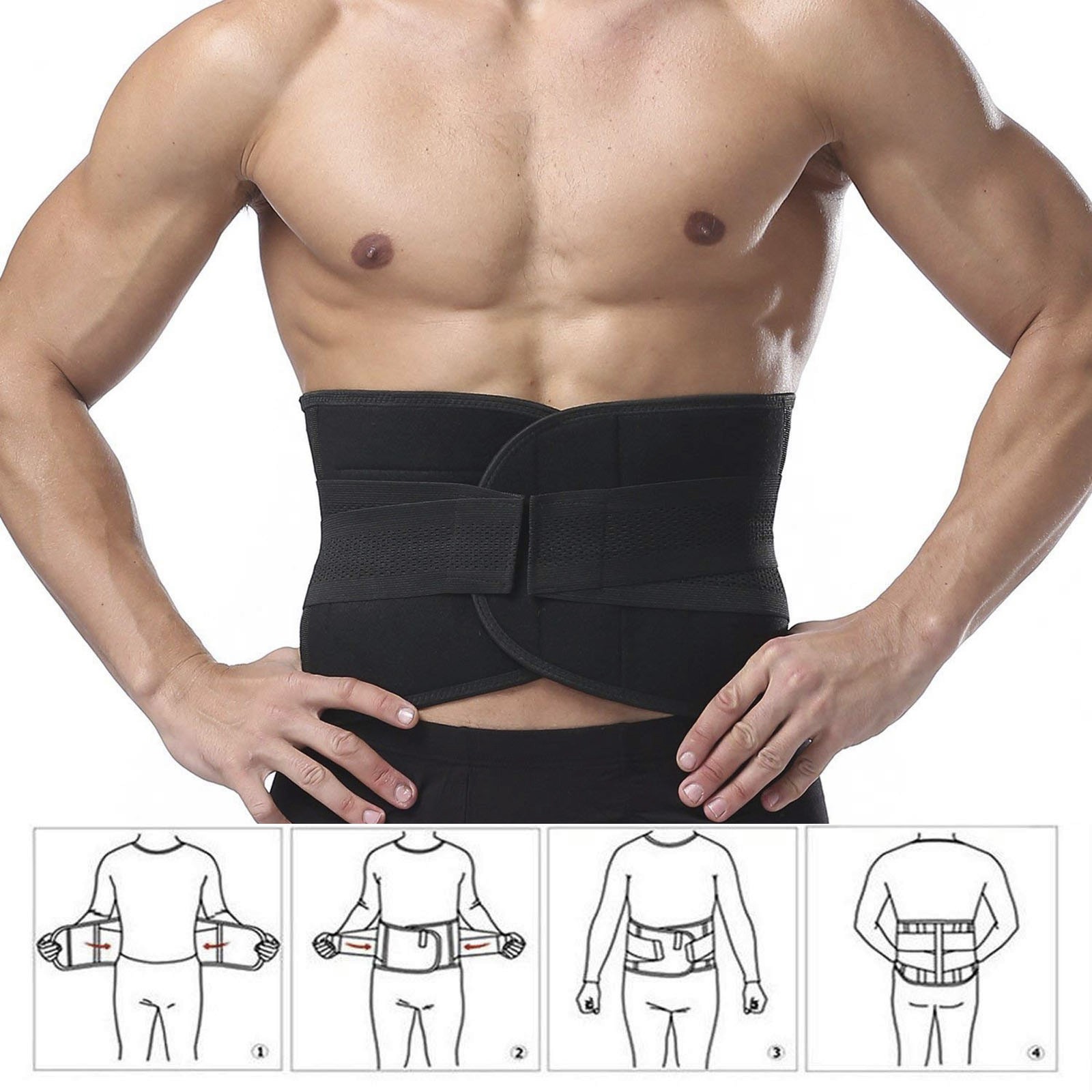 Adjustable Back Brace for Lower Back Pain Relief Lumbar Fits Sciatica Work Gym