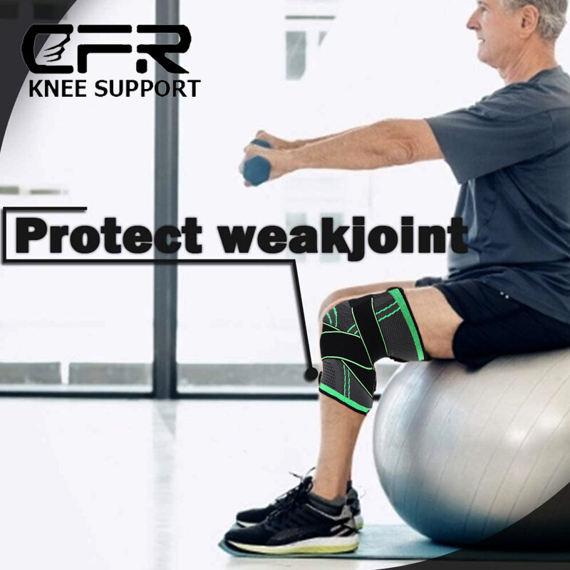 Knee Sleeve With Strap Compression Brace Support Gym Joint Pain Arthritis Relief