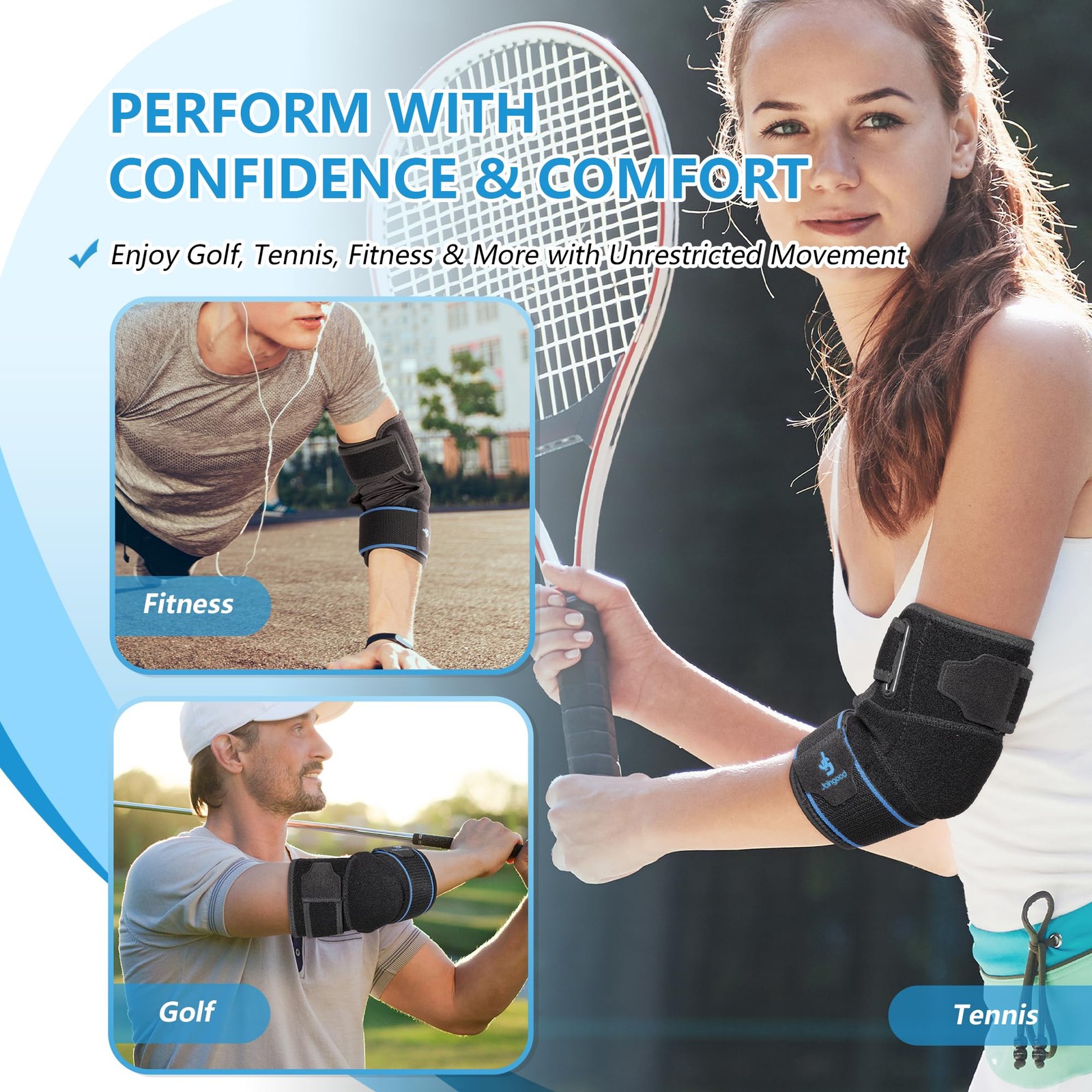 Adjustable Elbow Brace Tennis Elbow Brace for Men & Women, Elbow Compression …