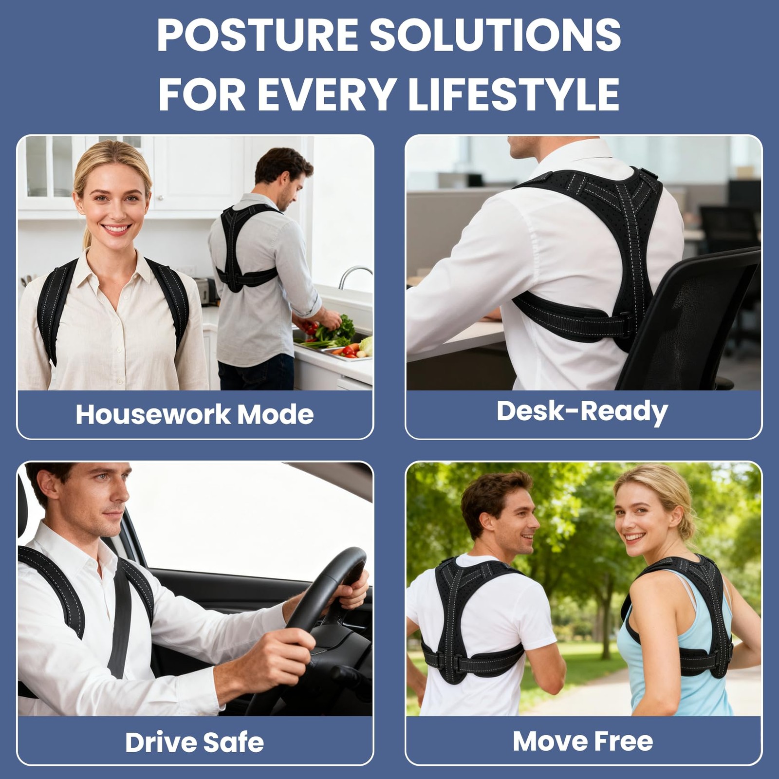 Posture Corrector for Men and , Adjustable Back Brace Upper Spine Straightene…