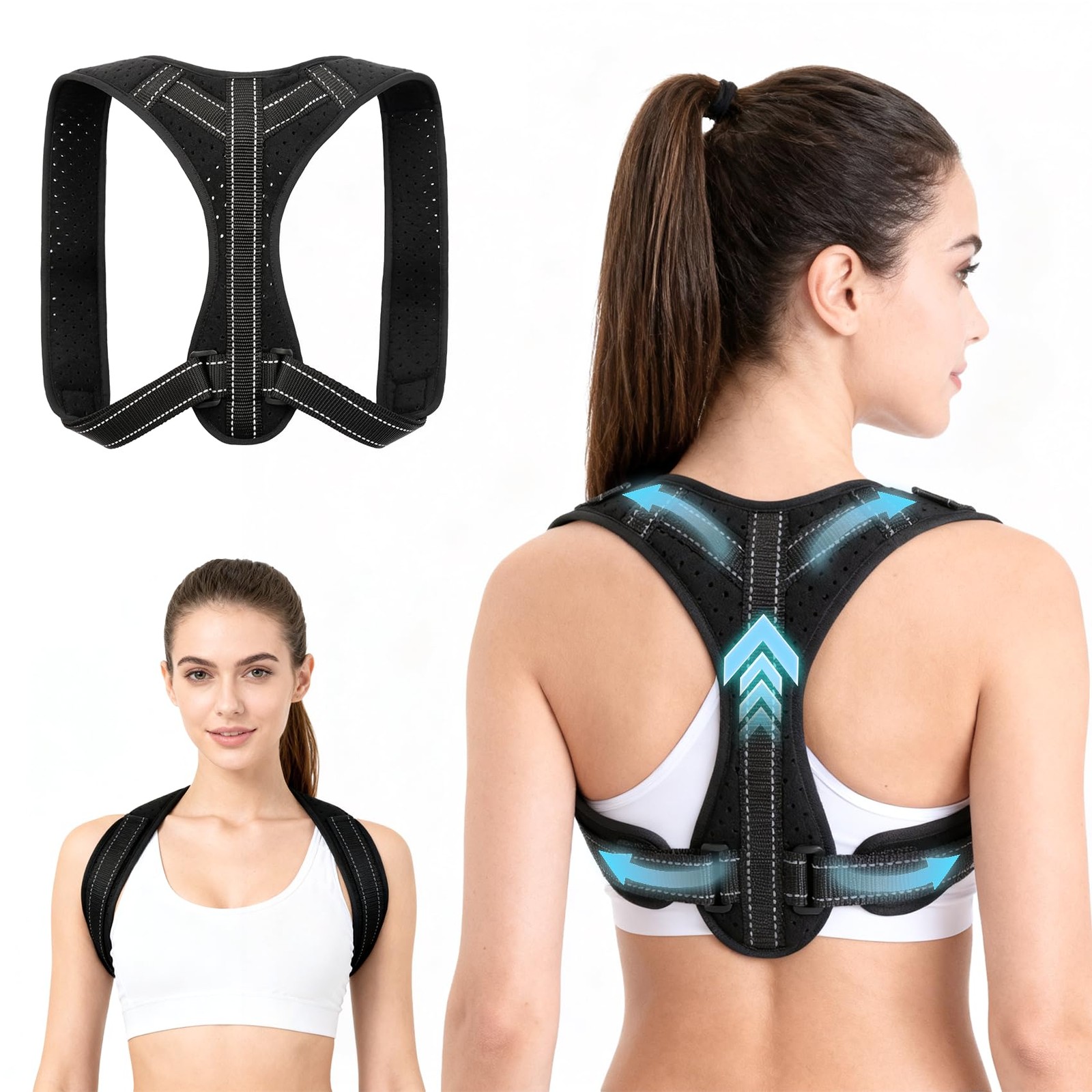 Posture Corrector for Men and , Adjustable Back Brace Upper Spine Straightene…