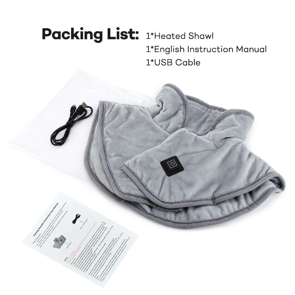 USB Heating Pad for Neck and Shoulder Winter Heated Warmer Shawl Neck Wrap Gift