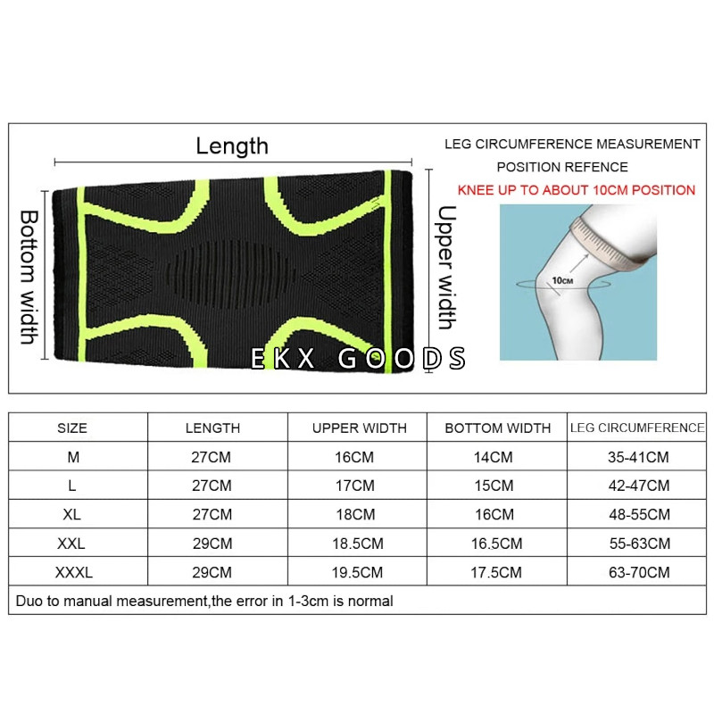 Knee Support Sleeve Brace Elastic Compression Sport Joint Arthritis Pain Relief